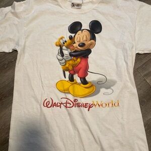 Disney White Tee with Mickey and Pluto